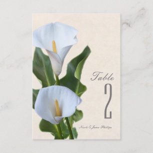 Convite Flores de Lírio Calla Número de Mesa Floral Elegan