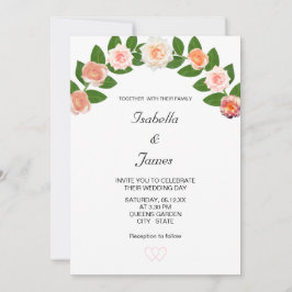 Convite Flores de Louro e Rosa Casamento