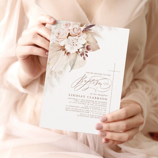 Convite Flores de Luz Maciça e Batismo de Grama de Pampas (Criador carregado)