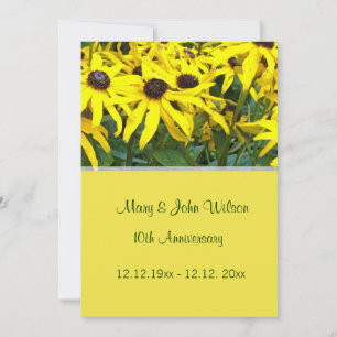 Convite flores de margarida amarelo brilhante aniversário