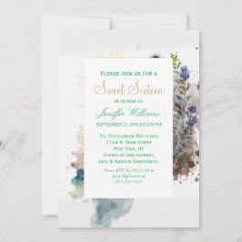 Convite Flores de Mola de Cuta de Aquarela