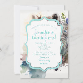 Convite Flores de Mola de Cuta de Aquarela