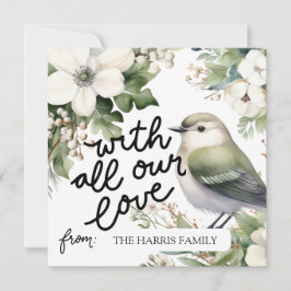 Convite Flores de Natal Personalizadas e Pássaros Com Todo