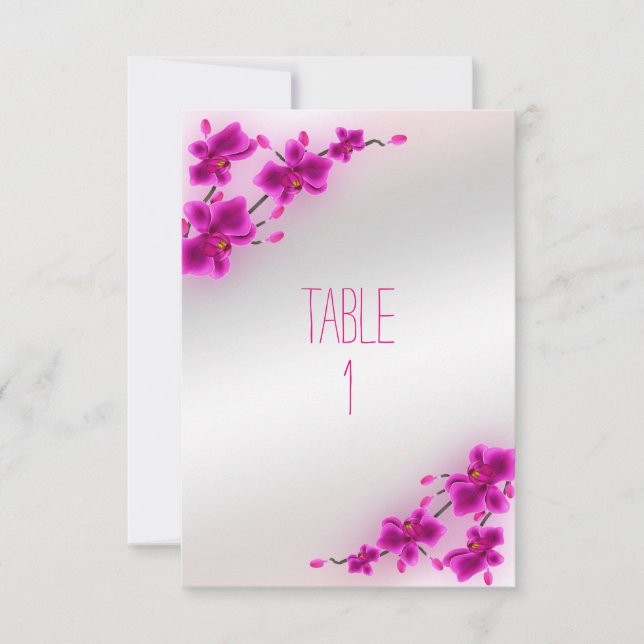 Convite Flores de Orquídea Floral Elegante Número de Mesa  (Frente)
