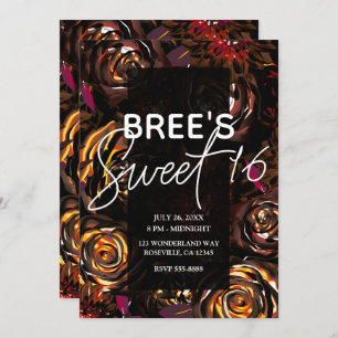 Convite Flores De Outono Do Jardim Negro Querem Fora Doce