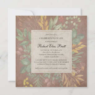 Convite Flores De Outono Elegantes Querem Invitati Funeral