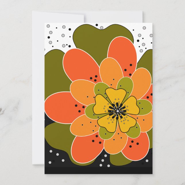 Convite Flores de outono, flor, latido de ilustração (Frente)