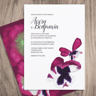 Convite Flores de Outono Magenta Casamento