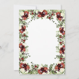 Convite Flores de Outono Terracota Creme Burgundy floral