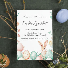 Convite Flores de ovos de coelho Caça de Ovo de Páscoa
