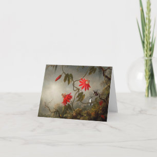 Convite Flores de Paixão com Pássaros Hummingbird