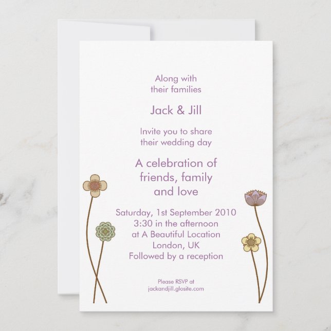 Convite Flores de pia (branco) 5x7 (Frente)