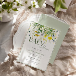 Convite Flores De Prados Bebê Em Chá de fraldas De Sangue