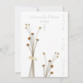 Convite Flores de Prados Secos Modernos Salvem a Data