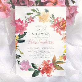 Convite Flores de Primavera | Chás de Bebê de Menina Elega
