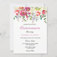 Flores de primavera, cor-de-rosa, Quinceanera Conv