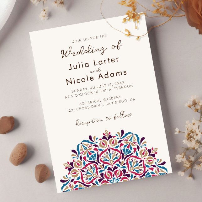 Convite Flores de Primavera Deliciosa Mandala Casamento (Criador carregado)