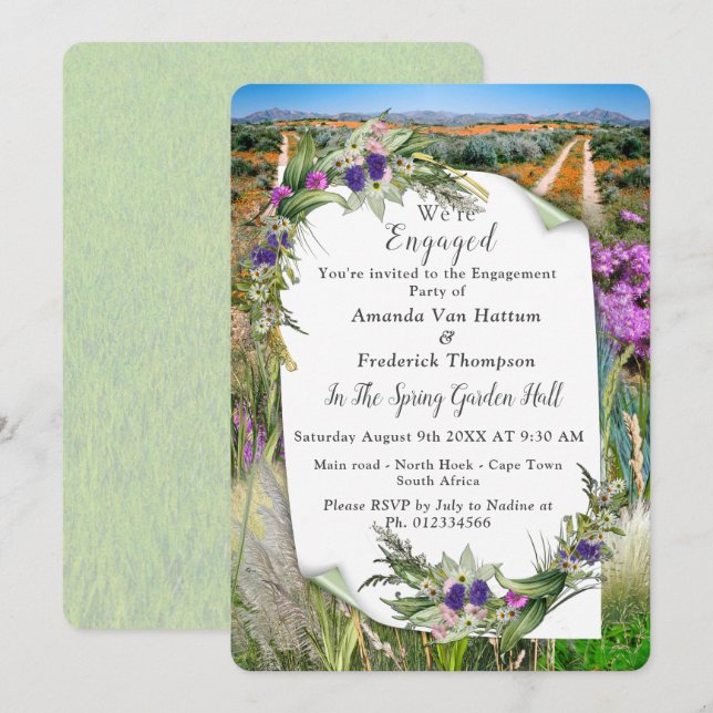 Convite Flores de primavera ecológicas selvagens (Frente/Verso)