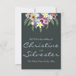 Convite Flores de primavera, RSVP 3,5x5