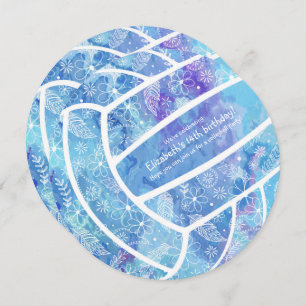 Convite Flores de rabo plutam partido de vôlei azul