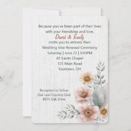 Convite Flores de Renovação de Votos em Madeira