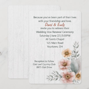 Convite Flores de Renovação de Votos em Madeira
