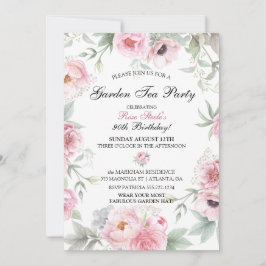 Convite Flores de Rosas Rosa-d'Água