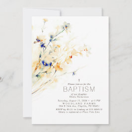 Convite Flores de Terra Flores Elegantes Batismo