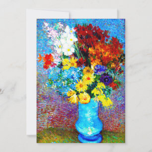 Convite Flores de Van Gogh em um Vaso Azul
