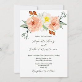 Convite Flores de Verão Brilhante Casamento