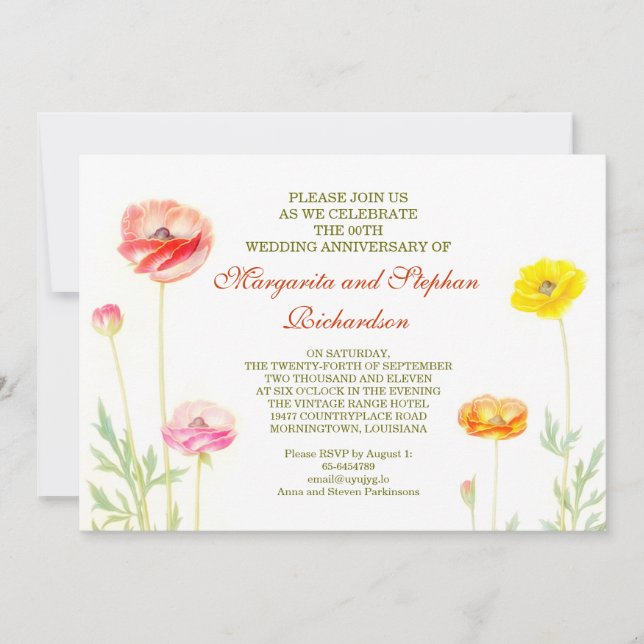 Convite flores de verão jardim casamento aniversário (Frente)