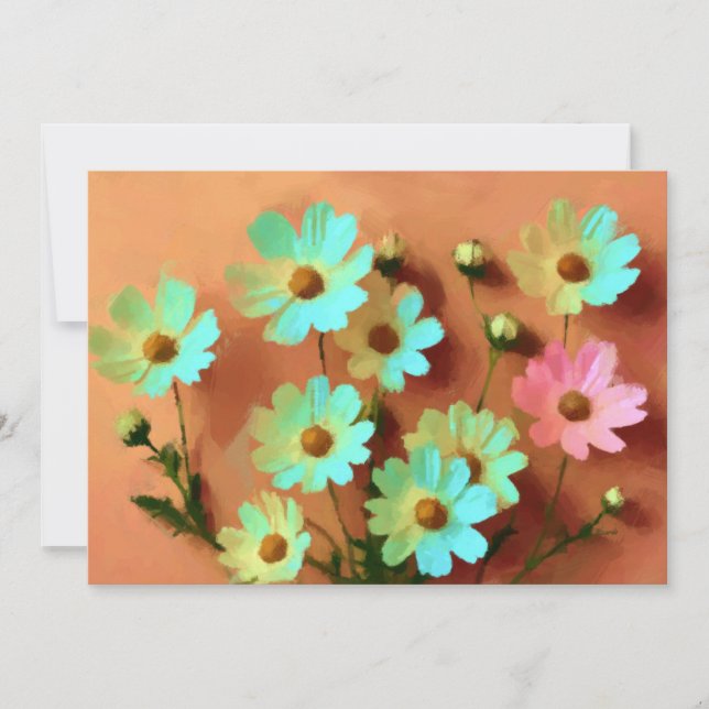 Convite Flores de Zinnia Elegans (Frente)