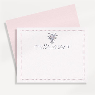 Convite Flores desenhadas à mão, moldura pontilhada do ber