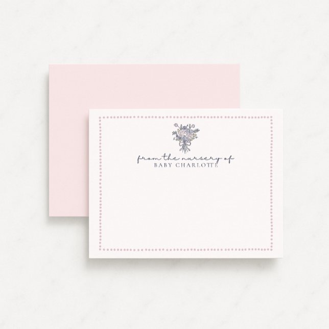 Convite Flores desenhadas à mão, moldura pontilhada do ber (Criador carregado)