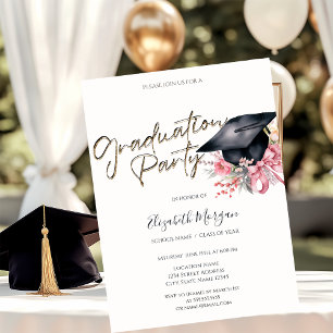 Convite Flores do Capelo de Formatura Sua Foto Graduação