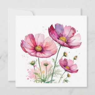 Convite Flores do cosmos púrpura