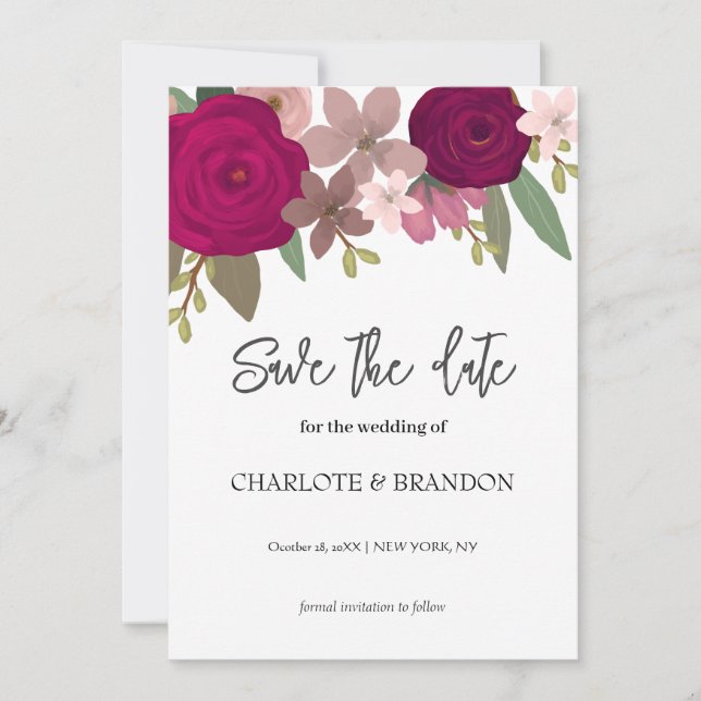 Convite Flores do Jardim da Borra Casam Salvem a Data (Frente)