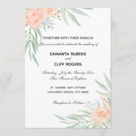 Convite Flores do pêssego e invitatation do casamento do