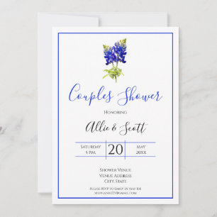 Convite Flores do Texas Bluebonnet, casamento moderno, Cas