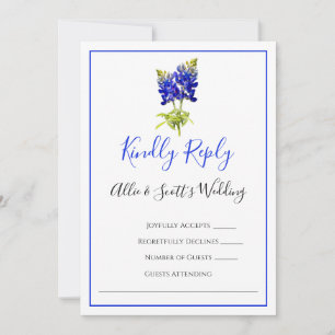 Convite Flores do Texas Bluebonnet, RSVP de Casamento Mode