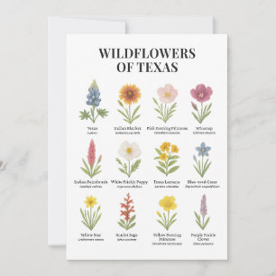 Convite Flores do Texas em Estilo de Aquarela