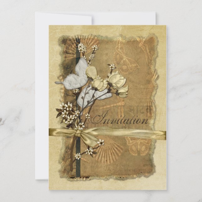 Convite Flores do vintage (Frente)