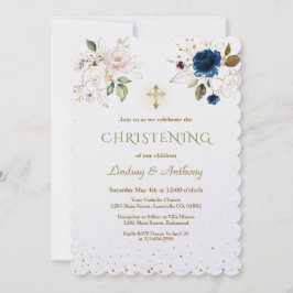 Convite Flores Douradas, cor-de-rosa, brancas, brilhantes