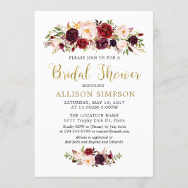 Convite Flores Douradas de Marsala Chamadas de Chuva de Br