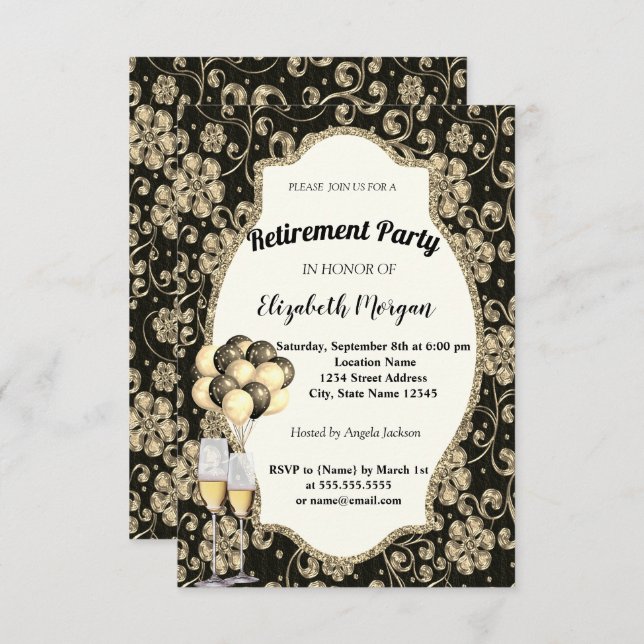 Convite Flores Douradas Vinhos, Balões, Partido da Reforma (Frente/Verso)