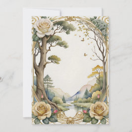 Convite flores e árvore da fantasia do casamento