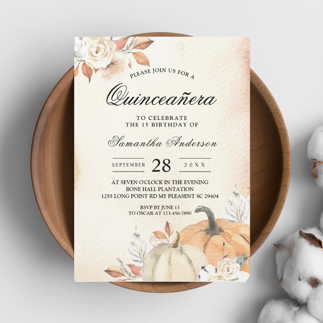 Convite Flores e Bombas Laranja Russas de Outono (Criador carregado)