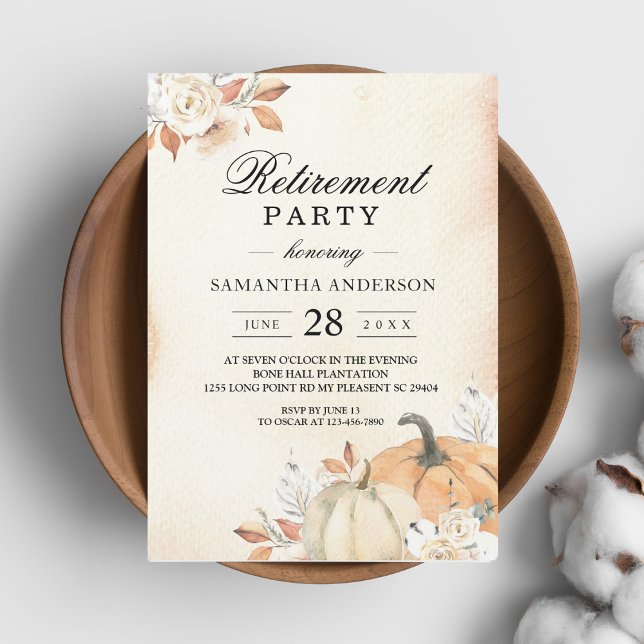 Convite Flores e Bombas Laranja Russas de Outono (Criador carregado)