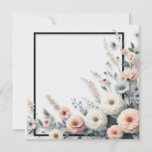 Convite Flores e borda preta