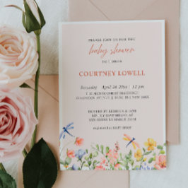 Convite Flores e Dragões Boho Garden Chá de fraldas